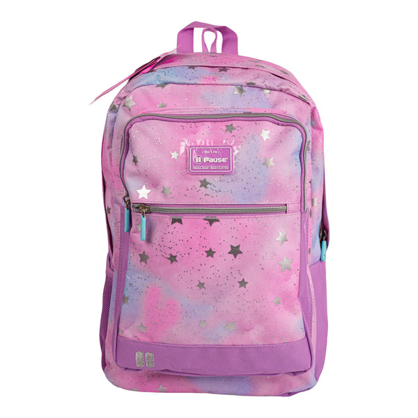 Silver Stars Galaxy Pause Backpack 19"