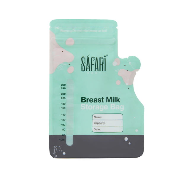 Safari Breastmilk Sterilized Storage Bags 20 Pcs 250Ml | Light Blue