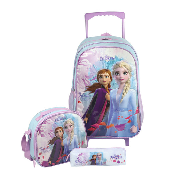 3-in-1 Set Frozen Girls' School Trolley Bag 18"