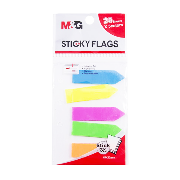 <p>

This pack of Colored Sticky Flags from YS:99 is perfect for organizing, highlighting, and indexing. The set contains 20 sheets of self-adhesive flags in five vibrant and attention-grabbing colors: red, blue, green, yellow and pink. The flags are made of high-quality colored paper, making them perfect for color-coding documents, books, and magazines. They are also great for marking important pages, and making sure you don't miss any details. The flags are easy to apply and remove, and they won't leave a