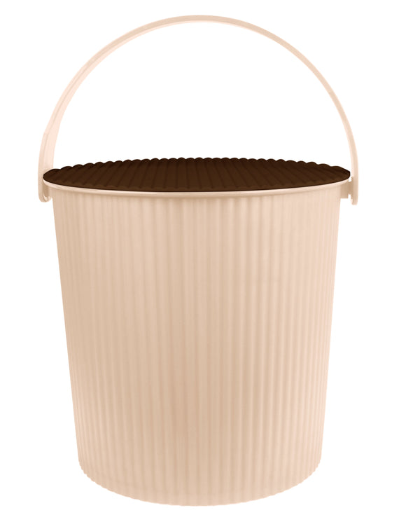 Bucket Rainbow with Cover Brown And Beige