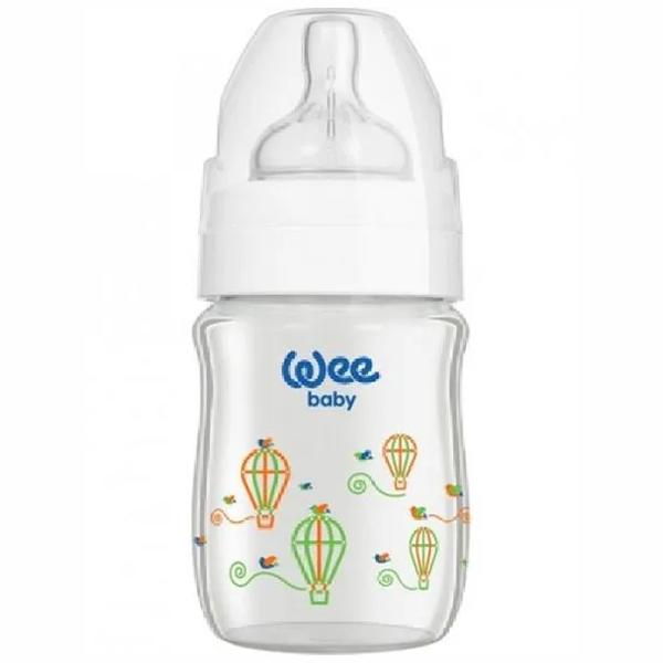 Wee Baby Air Baloon Silicon Heat Resistant Glass Feeding Bottle - 120 ml