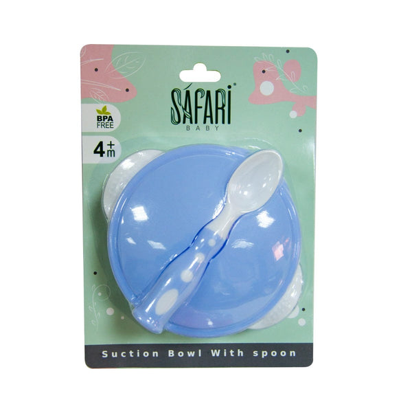Safari Baby Feeding Bowl With Spoon | Baby Blue