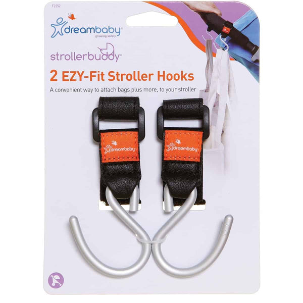 Dreambaby Stroller Buddy Ezy-Fit Stroller Hooks | Black