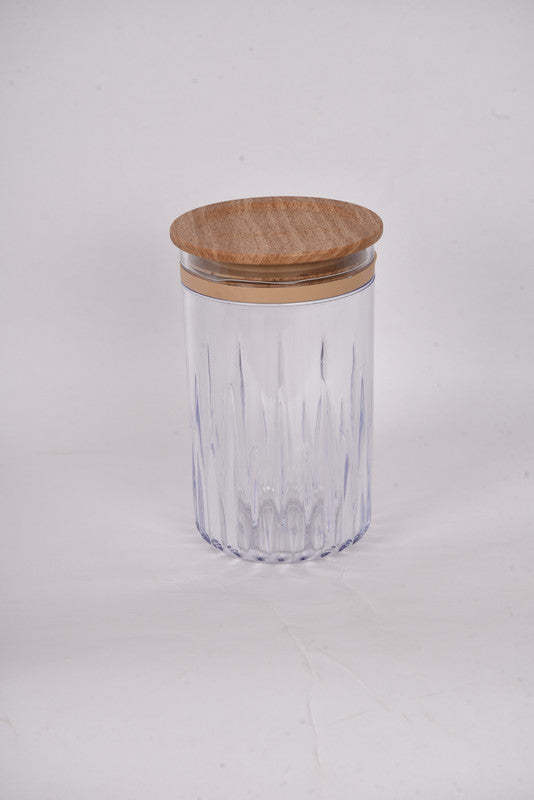 Acrylic jar with painted lid (Walnut wood) 1 L