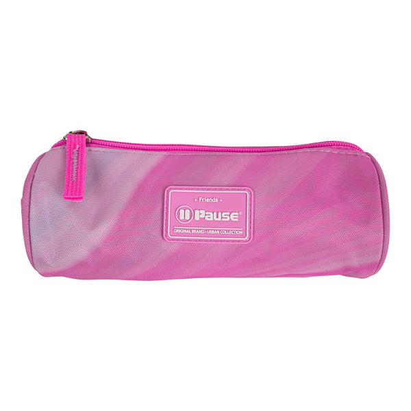 Silver Hearts Pastels Pause Round Pencil Case