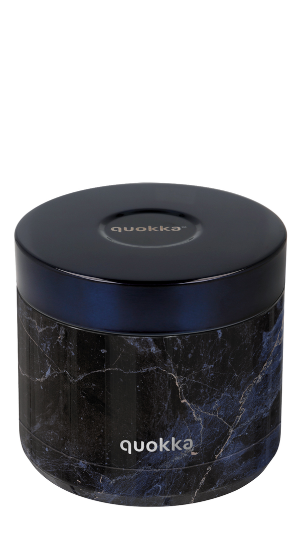 Quokka Thermal Stainless Steel Food Jar Black Marble 600 Ml - Whim Collection