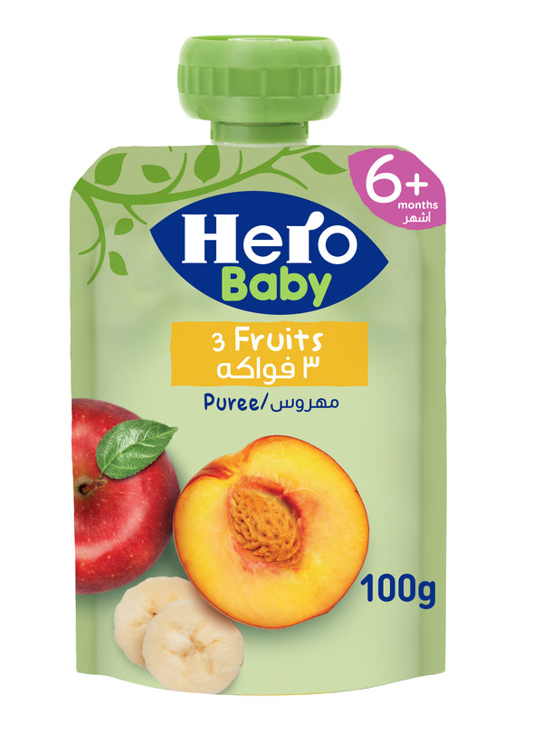 Hero Baby 3 Fruits Pouch - 100 gm