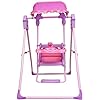 Delavala Swing Seat Pink and Blue 70kg Load Hidden Screw Indoor and Outdoor Five-Point Reinforcement Structure Foldable Swing Seat Swing Chairs (Pink, Big)