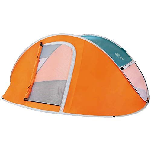 <p>
The Bestway 68004 Tent & Awning Beach 2-seater is the perfect tent for a camping trip. Featuring a self-folding fiberglass frame, this tent is made of high-quality, refractory and waterproof 190T polyester fabric, with a structured polyethylene bottom for increased strength and lightness. The seams are waterproof and the fabric is fire-retardant, making it the ideal travel companion. The tent is designed to accommodate two people of average height and comes with a mosquito net-lined door and side window