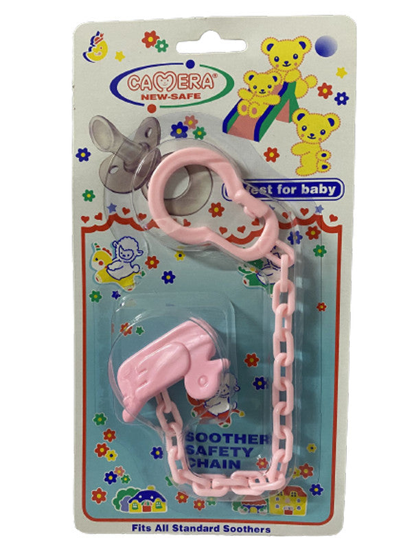 Camera Chain Soother Baby Pink