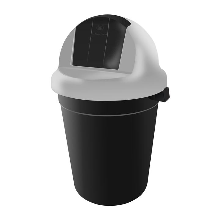 Garbage bin with Swing lid 100 liters Black And Gray
