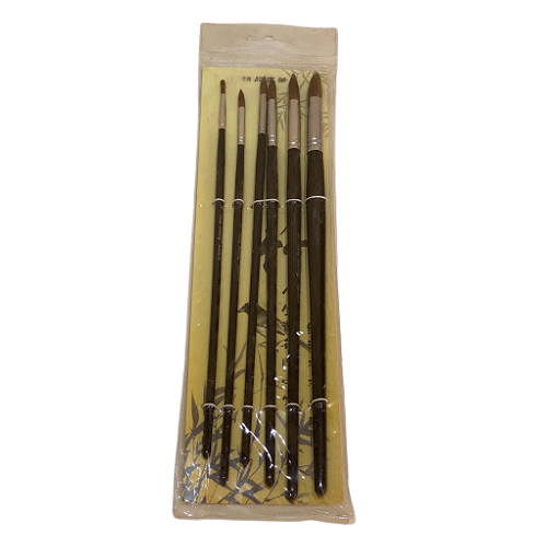 <p> 

This Fine Art Brush Set Black - 6pcs - No:122 is perfect for all your fine art needs. Made in China, this set is made of high quality material for durable and long lasting use. This set contains 6 different sizes: 2, 4, 6, 8, 10 and 12. The smooth hair will allow you to work with a variety of colors and types. Perfect for both professional and amateur artists, this set is ideal for all your art projects. Create beautiful illustrations, portraits, and other works of art with ease and accuracy with this