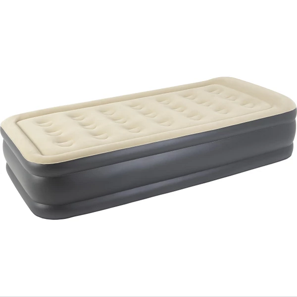 <p>

The Jilong Avenli Self-Inflating Air Mattress/Guest Bed is the perfect solution for a comfortable night's sleep while traveling. This single bed is designed to accommodate one person, with a maximum carrying weight of 100 kg. The mattress is made of PVC and has a velour-coated and water-repellent vinyl surface, making it durable and easy to care for. It has a coil beam construction, which provides excellent stability and high lying comfort. The integrated pillow/headboard riser ensures an optimal sleep