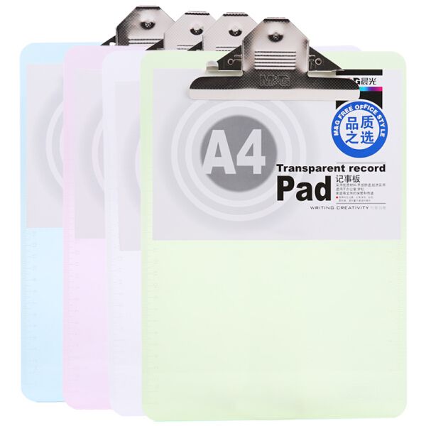 <p>

The M&G Chenguang Notepad Clip Office Writing Board Transparent-1pcs-No:ADM94563 is the perfect tool for any workplace or educational environment. It is made of high-quality material, making it durable and long-lasting. The tablet is A4 sized and comes in a stylish blue color. It also has a metal retainer to securely fix the paper, while leaving no creases or damage on it. The tablet can hold multiple sheets of paper at the same time. Additionally, it is equipped with a special clamping mechanism in th
