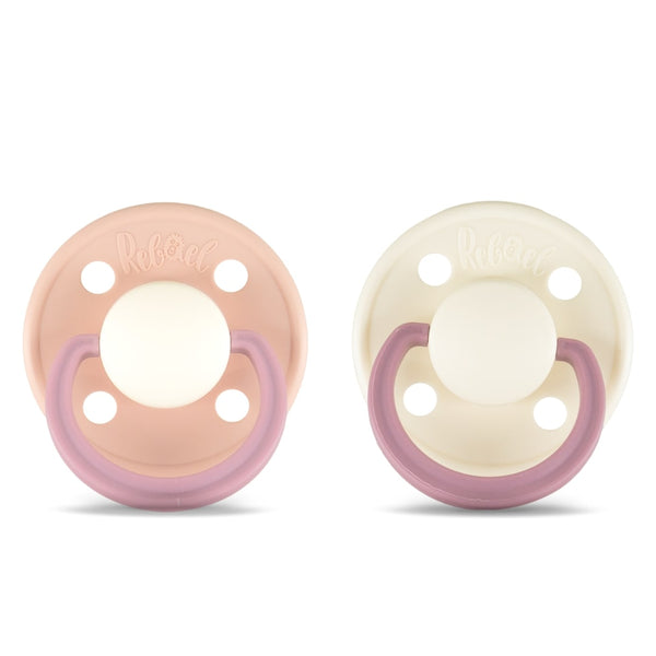 Rebael Natural Rubber Round Pacifier | Tornado Pearly Rhino/Frosty Pearly Rhino | Size 1 (0-6M)