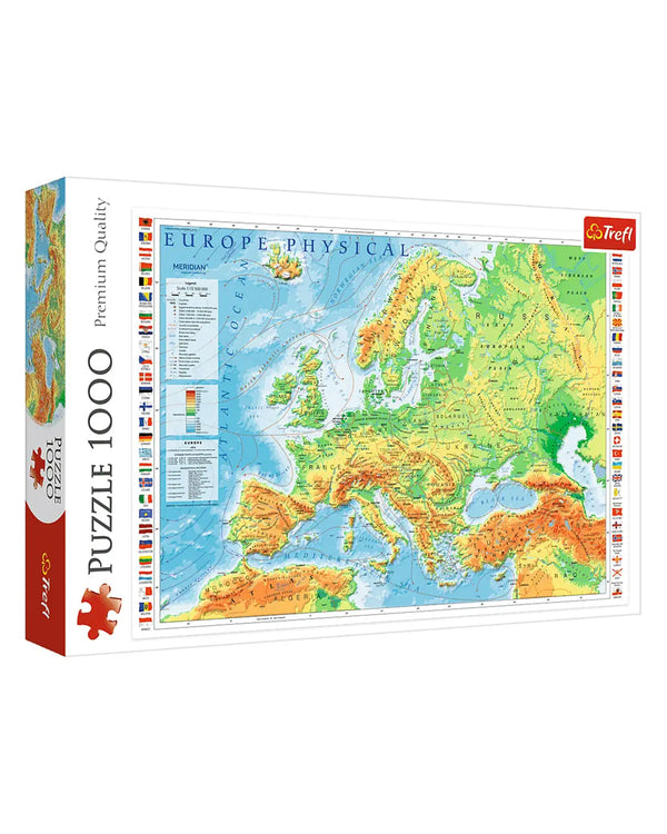 Physical Map Of Europe Puzzle 1000 Pcs