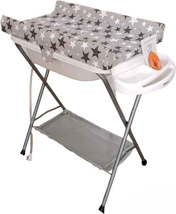 Multifunctional Baby Bathing Table and Diaper Changing Station | Grey/white
