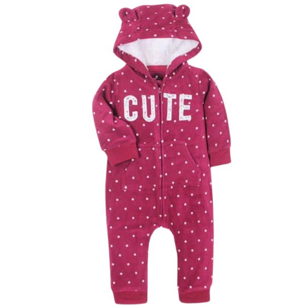 Red Onesie Cute with White Dots