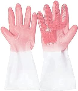 1 Pair Kitchen Gloves Silicone Rubber | Pink