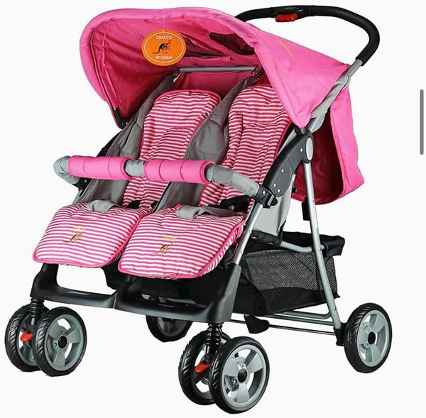 Twin Stroller From 0-36 Months | Pink