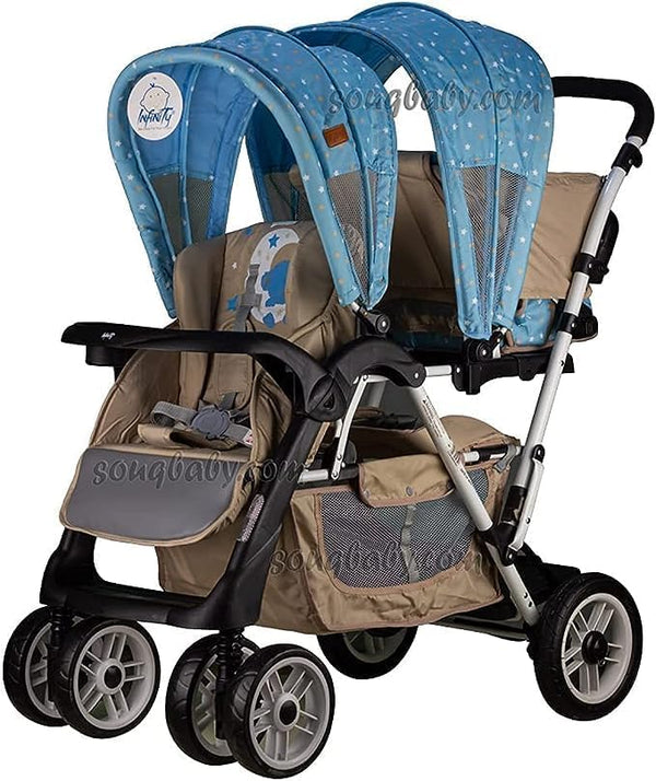 INFINiTY Twin baby Stroller with Removable Dining Table, Blue