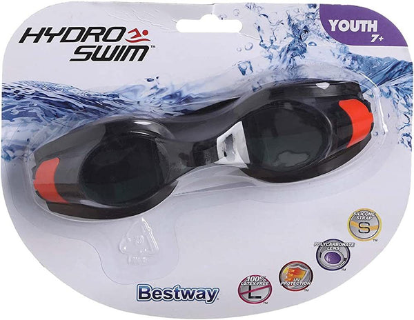 <p>
The Bestway Hydro Pro Racer Swimming Goggles are perfect for kids who are just starting out in the pool! Made from high quality, environmentally friendly materials, these goggles are designed to provide a secure, high transparency resin lens with a resin frame and soft, comfortable fit glasses lens cup. They also feature an adjustable nose and durable adjustable rubber headband. Ideal for helping children aged 7-14 years old develop their swimming skills, these goggles are lightweight and provide excell