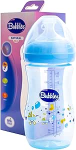 Bubbles Natural Baby Feeding Bottle, 280 ml - Blue
