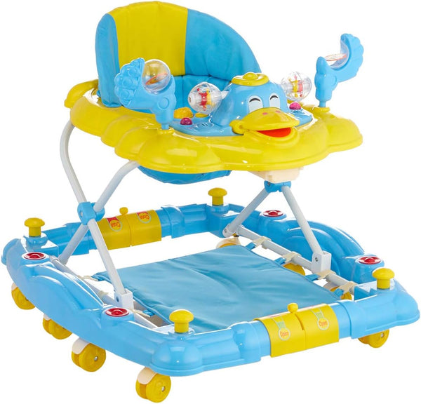 Tots 2-in-1 Baby Walker and Rocking Chair - Light Blue and Yellow