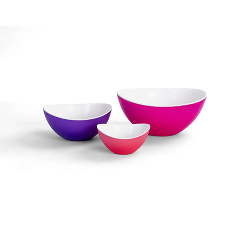 Glassy bowl set 3pcs Multi-Color