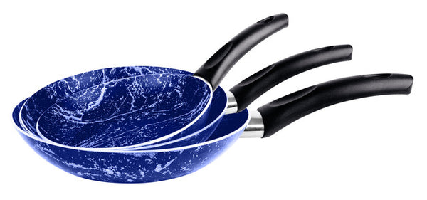 Grandi Cook Marble Fry Pan Set 20-24-28 Marble Blue