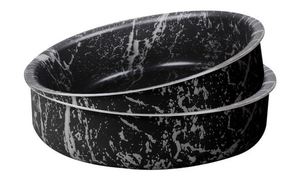 Grandi Cook Marble Round Oven tray Set 24-28 Marble Black