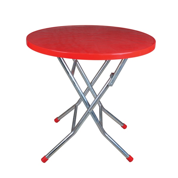 Venice Round Table With metal leg Red