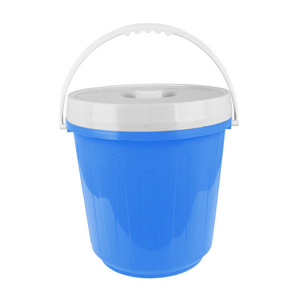 Bucket with cover Large Red Blue And White