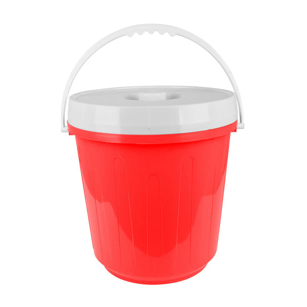 Bucket with cover Large Red  And White