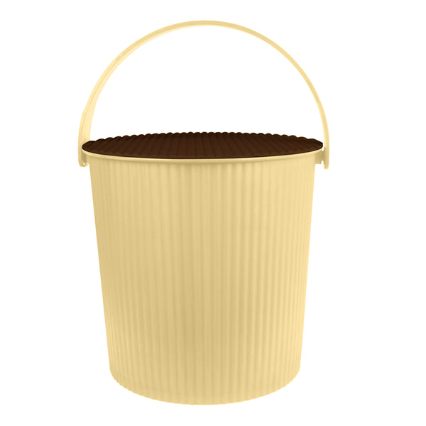 Bucket Rainbow with Cover Beige And Brown
