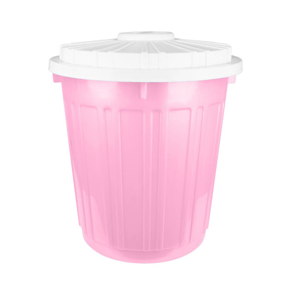Bucket With Lid 60 L Rose And White