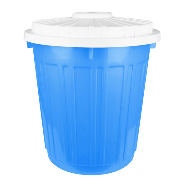 Bucket With Lid 70 L Blue And White