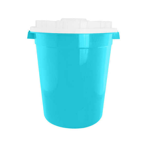 Bucket With Lid 100 L Baby Blue And White