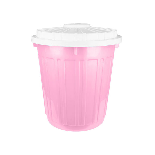 Bucket With Lid 45 L Rose And White