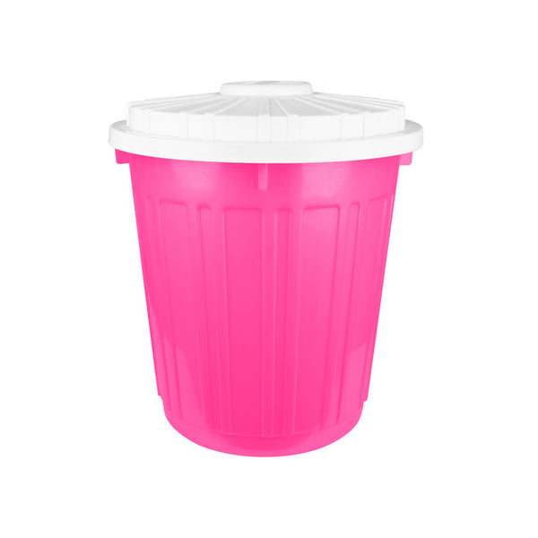 Bucket With Lid 45 L Fuchsia And White