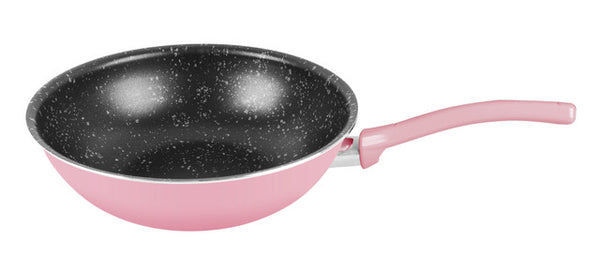 Grandi Cook Pop Wok Pan 30 Pink And Granite Black