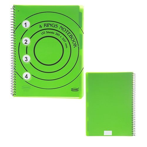 <p>

The NoteBook Yassin - 4 Ranges - 152 sheet - A4 is the perfect companion for any student in their day-to-day studies. This notebook is made from high quality materials and is designed to withstand the rigors of daily use. The 4 ranges and 152 sheets of paper provide plenty of room to take notes and jot down ideas. This notebook is perfect for use in school or at the office, and is sure to help any student or professional stay organized and on top of their work. The A4 size makes it easy to store in any