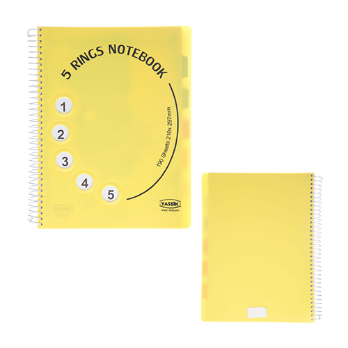 <p>

Notebook Yassin 5 Rings 190 A4 paper is a must-have for any office space or school. It is made from high quality materials and features 5 metal rings to keep all your papers secure and organized. The smooth A4 paper is ideal for writing, drawing, or taking notes. The notebook is also perfect for storing important documents and keeping track of important tasks. With its lightweight design, this notebook is easy to carry and take with you wherever you go. Whether you need it for school, work, or home use