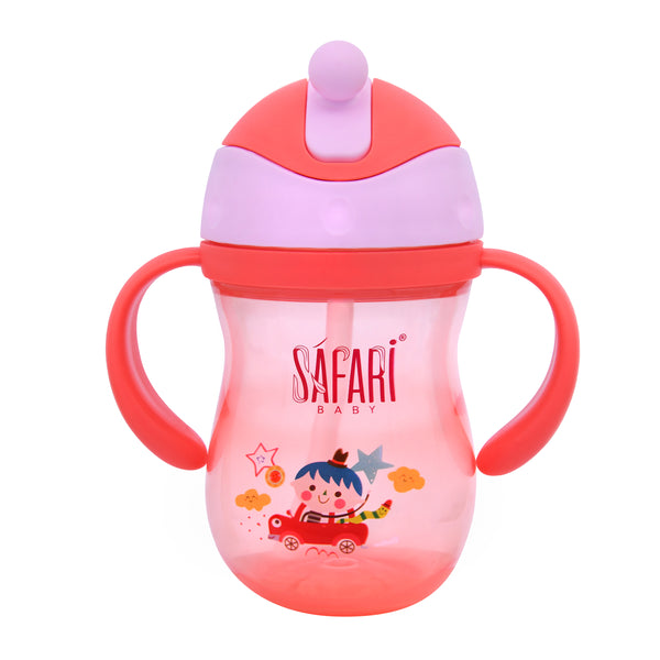 Safari Straw Cup 260Ml 12+M With Handles | Pink