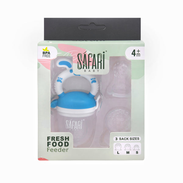 Safari Silicon Fruit Feeder With 3 Different Sizes Sacs, S-M & L | Blue