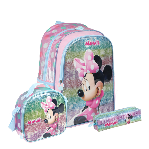 3-in-1 Set Minnie Girls' School Backpack 16"