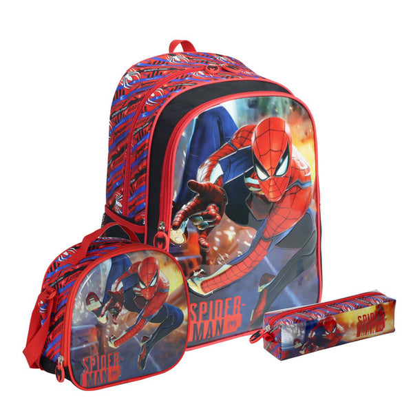 3-in-1 Set Spiderman Boys' School Backpack 16" 