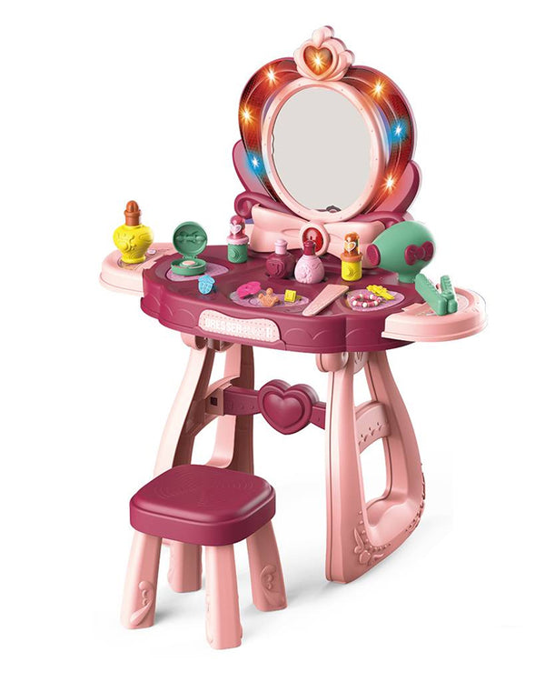 Toy Makeup Desk Beautician - 36 Pcs | purple & Pink