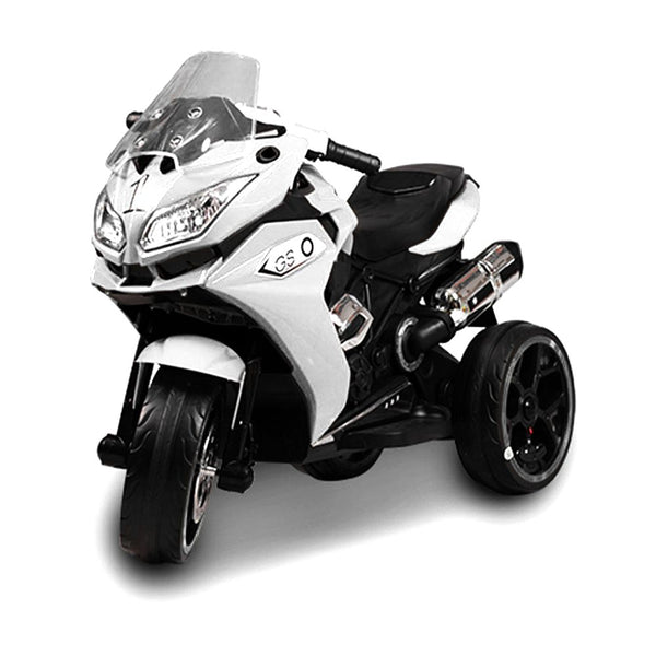 Smooch Rides-On Motorcycle For Kids With 3 Wheels - White - 1200Gs